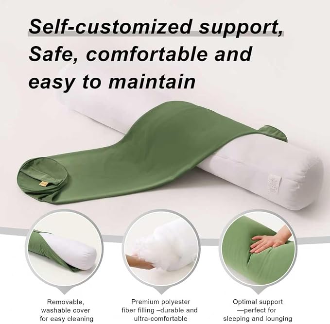 Body Pillow for Adults, Long Round Pillow, Big Cylindrical Pillow, Large Full - Image 4
