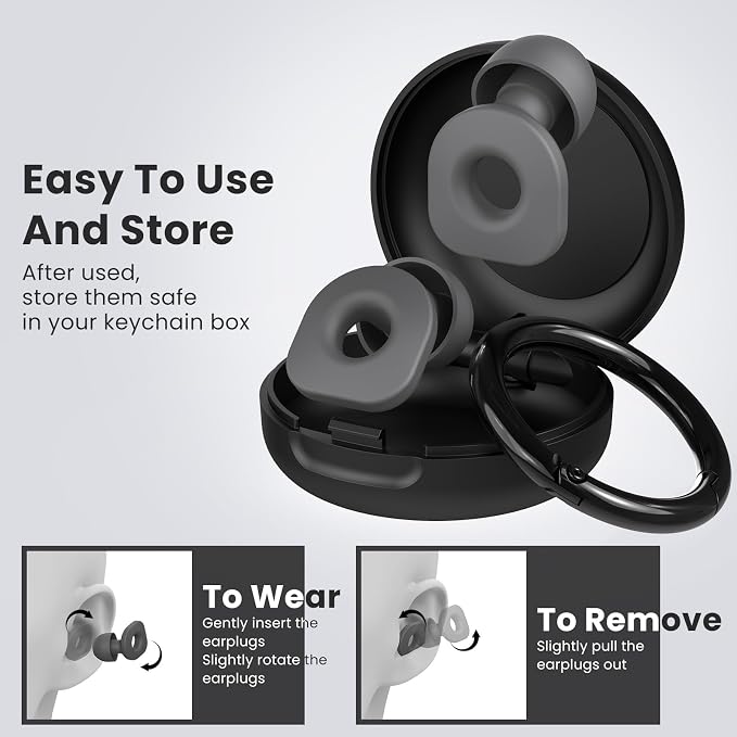 2 Pairs of Earplugs for Sleeping, Reusable Hearing Protection Ear Plugs - Image 3