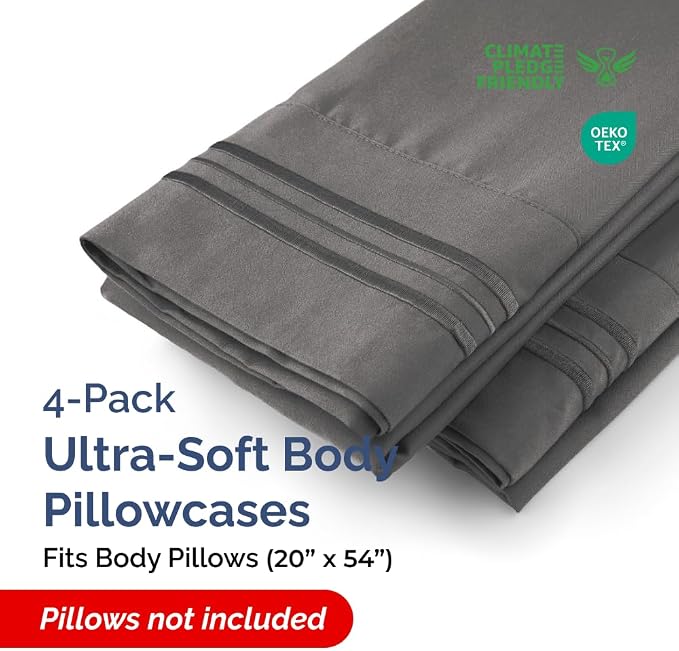 Body Pillowcases Set of 4-20x54 Long Body Pillow Case - Image 2