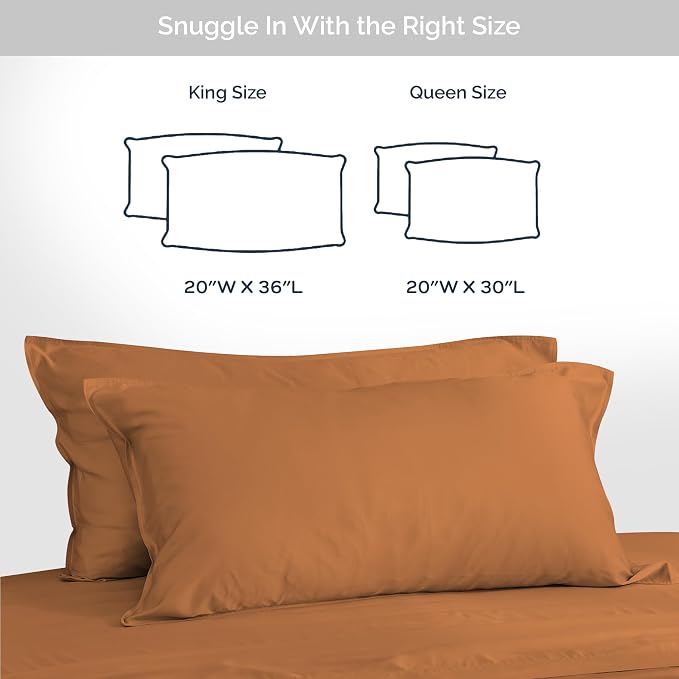 Pillow Cases Queen Size Set of 2 Pillowcases 100% Viscose from Bamboo Cooling - Image 6