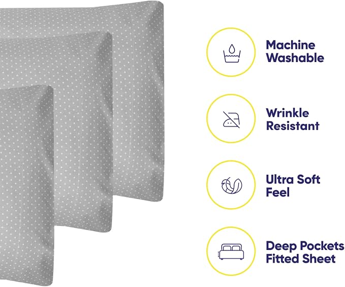 Queen Sheets Dot Grey - Image 3