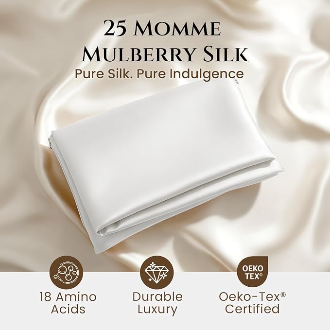 THXSILK 100% Silk Pillowcase for Hair and Skin Luxury 25 Momme Mulberry Silk - Image 6