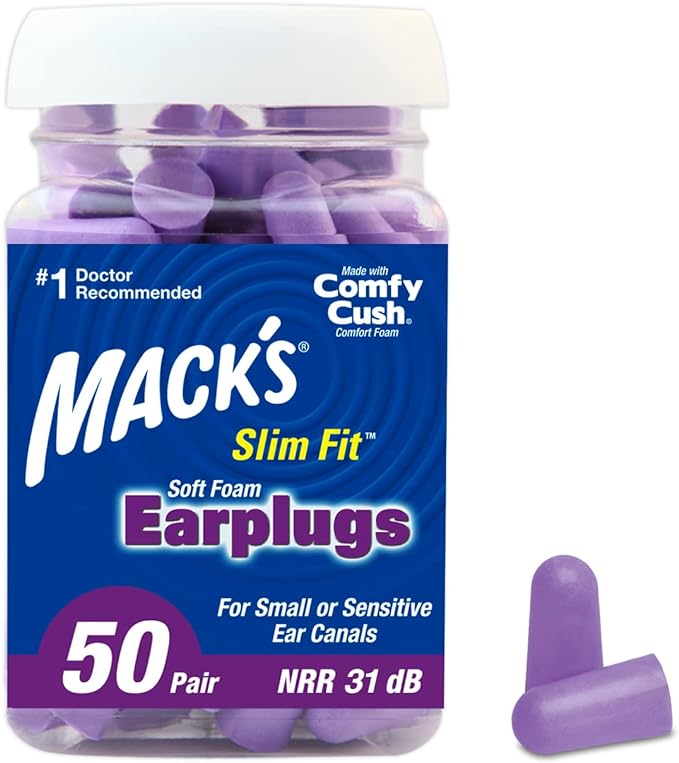 Mack's Slim Fit Soft Foam Earplugs, 50 Pair by Macks
