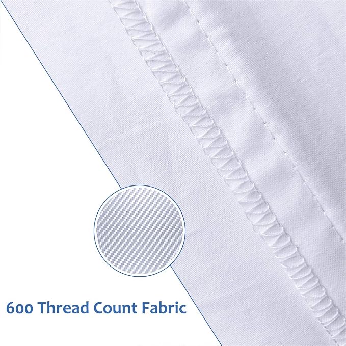 Precoco Queen Pillow Cases Set of 2 | 100% Cotton White Pillowcases Queen Size - Image 5