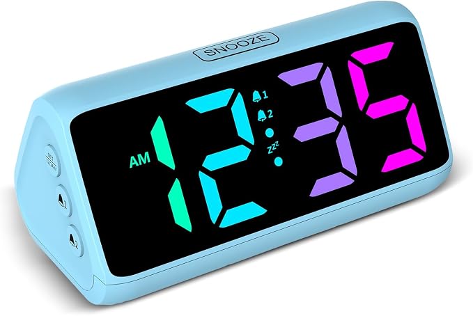 Netzu Loud Alarm Clock for Heavy Sleepers, RGB Alarm Clocks for Bedrooms by Netzu
