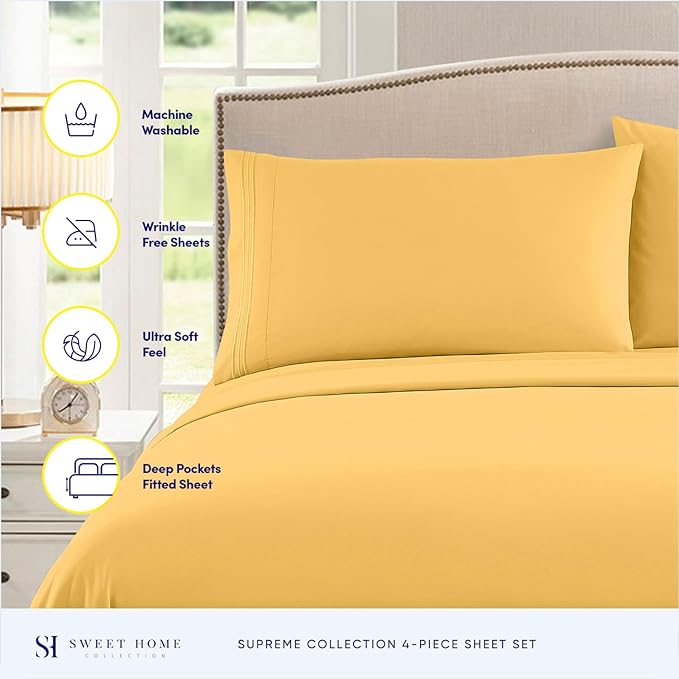 Twin XL Sheets - Breathable Luxury Sheets - 1800 Supreme Collection Extra Soft - Image 2