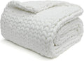 YnM Knitted Weighted Blanket, Hand Made Chunky Knit Weighted Throw Blanket by YNM
