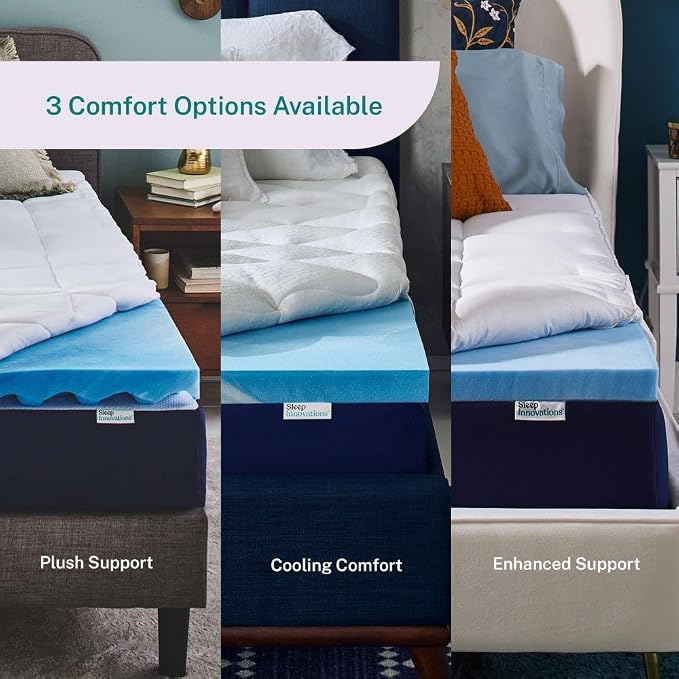 Sleep Innovations Dual Layer 4 Inch Memory Foam Mattress Topper, Twin Size - Image 9