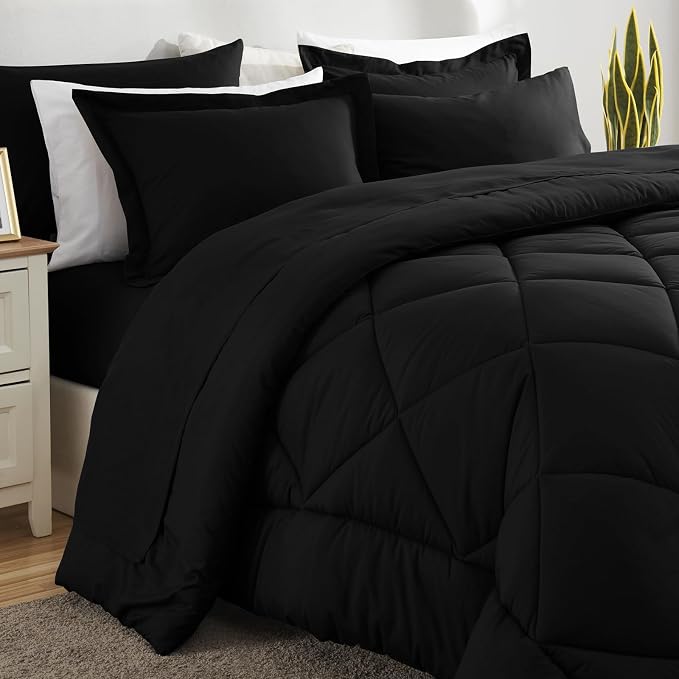 CozyLux Full Size Comforter Sets Black - Image 8