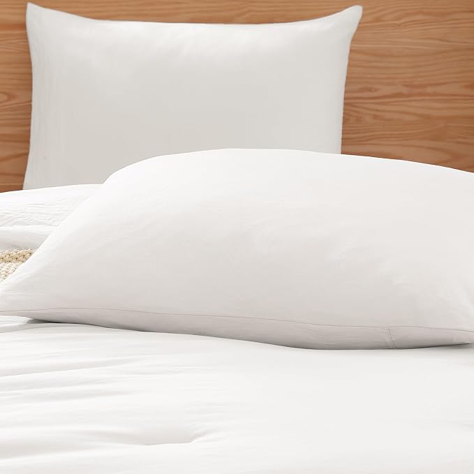WRENSONGE Twin Comforter Set- 5 Pieces White Twin Bed in a Bag, All Season Twin - Image 5