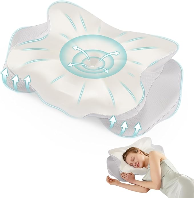 DUMOS Cervical Pillow for Neck and Shoulder, Contour Memory Foam Pillow by DumosLifestyle