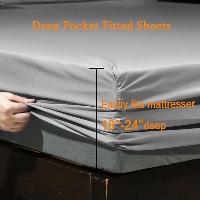 SONORO KATE Bed Sheet Set Super Soft Microfiber 1800 Thread Count Luxury - Image 3