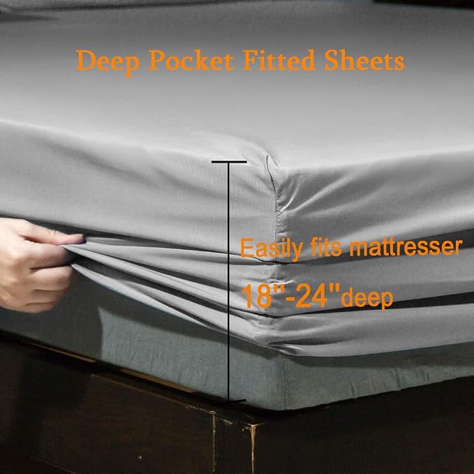 SONORO KATE Bed Sheet Set Super Soft Microfiber 1800 Thread Count Luxury - Image 3