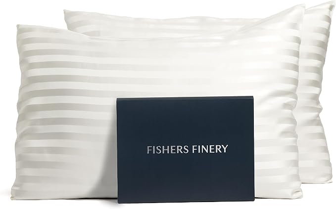 Fishers Finery 25mm 100% Pure Mulberry Silk Pillowcase 2 Pack by FishersFinery