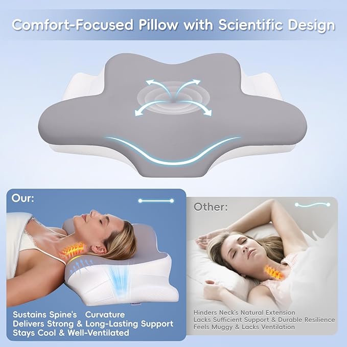 Cervical Neck Pillow, Memory Foam Pillows - Image 2