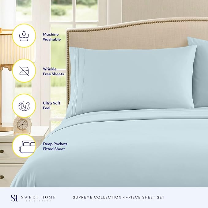 Twin Sheets - Breathable Luxury Sheets - 1800 Supreme Collection Extra Soft - Image 2