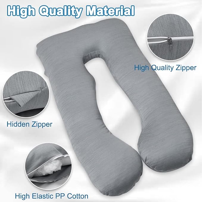 MOON PINE Pregnancy Pillow, U Shaped Full Body Pillow - Image 6