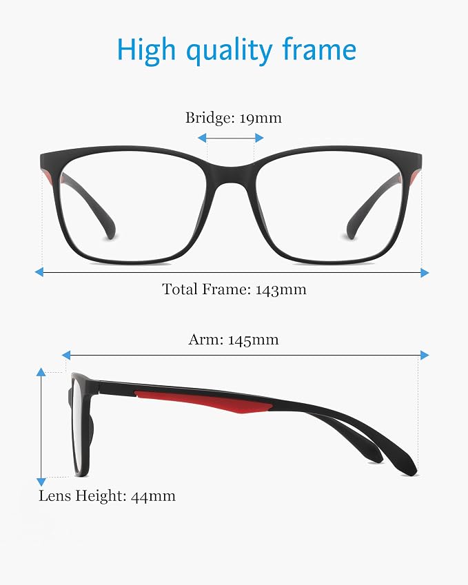 ANRRI Blue Light Blocking Glasses, Anti Eyestrain Lens Lightweight Frame - Image 4