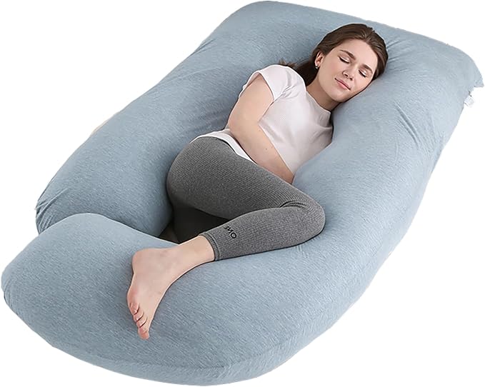 Jcickt Pregnancy Pillow J-Shaped Full Body Pillow, 59 inch Cool Fabric Easy to by Jcickt