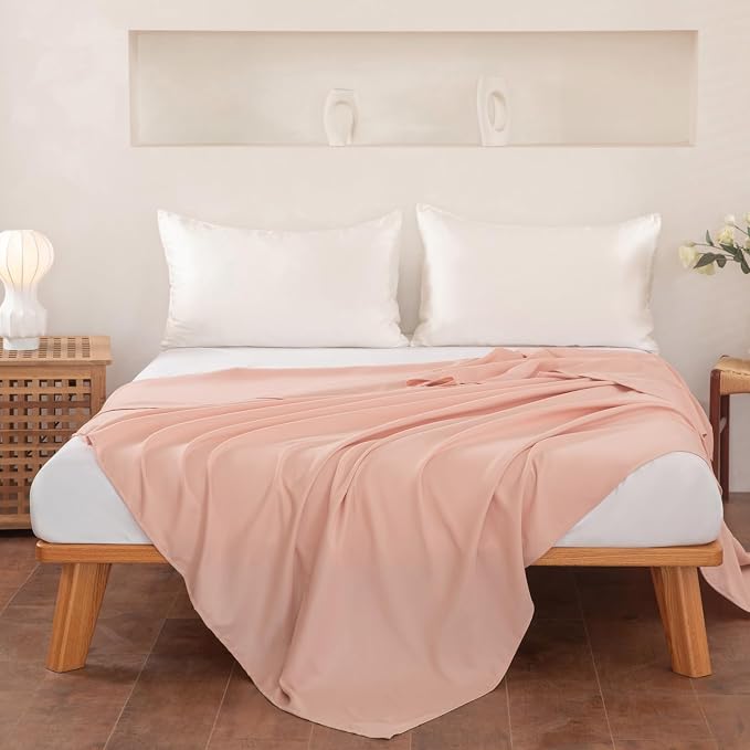 Twin Flat Sheet Only，66x96Inch Lotus Pink - Image 2