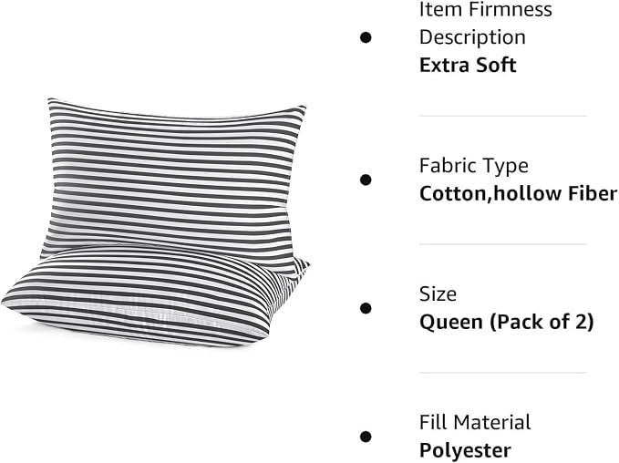 EIUE Bed Pillows for Sleeping 2 Pack Queen Size，Super Soft Down Alternative - Image 6