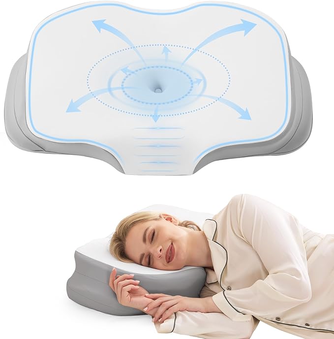 Cervical Neck Pillow for Sleeping, Ergonomic Side Sleeper Pillow, Memory Foam by Nappixel
