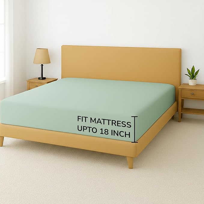 Feather & Stitch Fitted Bottom Sheet Only Twin Size 500 TC-1 Piece 100% Cotton - Image 5