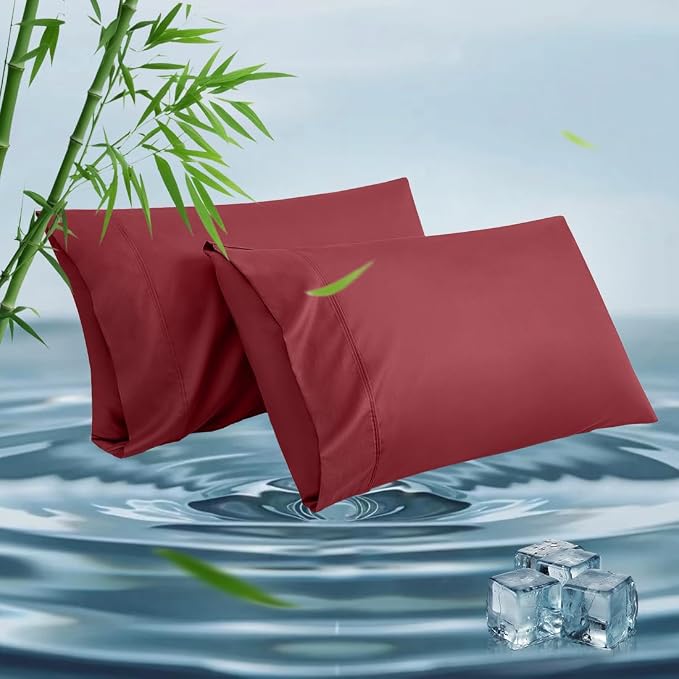 Standard Pillowcases, Cooling Viscose from Bamboo Pillow Covers by ParkdenyMattressProtector