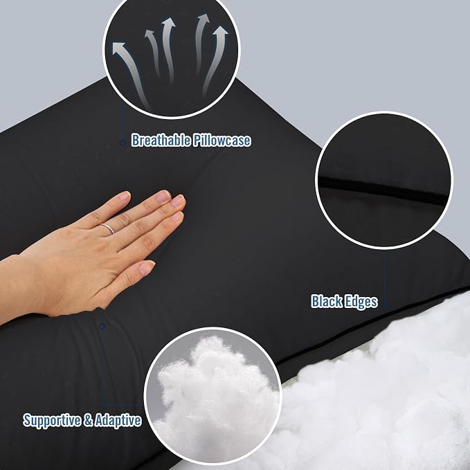 Queen Size Bed Pillows for Sleeping 4 Pack, Luxury Hotel Pillows, Comfortable - Image 4