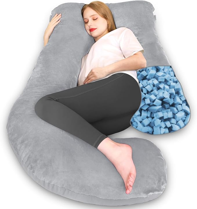 Chilling Home Memory Foam Pregnancy Pillow, J Shape Pregnancy Pillows by ChillingHome