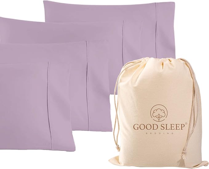 1000 TC Purple King Pillowcases Set of 4 100% Egyptian Cotton Pillow Cases by GoodSleepBedding
