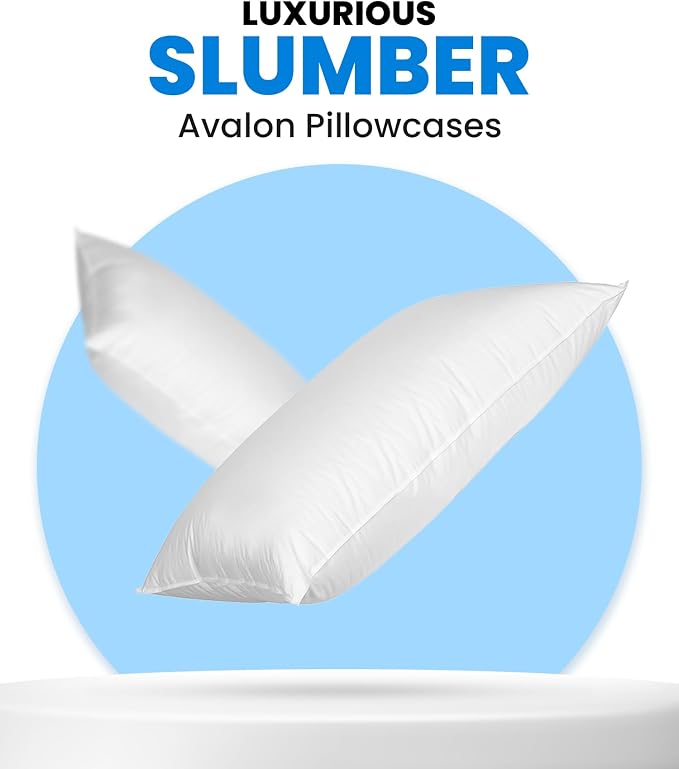 Avalon Bedding Pillow Cases Standard Size White Pillow Cases Set of 2 Cotton - Image 4