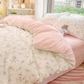 Nayoroom Floral Duvet Cover Full Size Girls Pink White Botanical Flower by Nayoroom