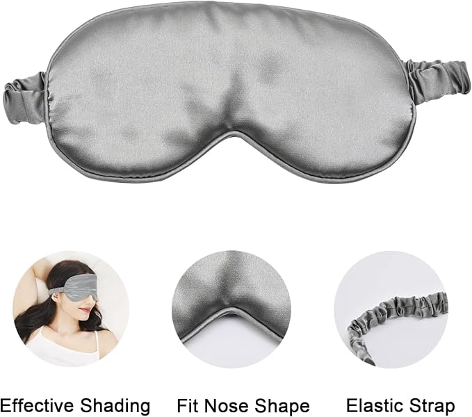 LERSVICVIL Sleep Mask 4 Pack Silk Eye Cover Soft Satin Blindfold Elastic Strap - Image 4