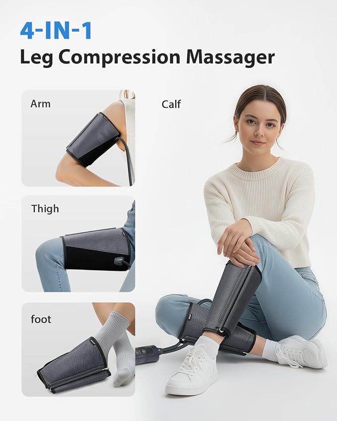 CINCOM Leg Massager for Circulation and Pain Relief, Air Compression Calf - Image 2