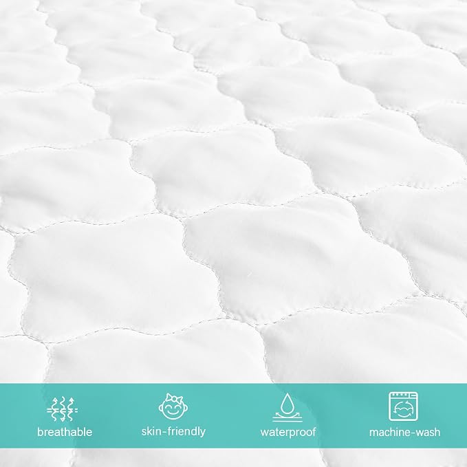 Crib Mattress Protector Sheets Fitted Waterproof Crib Mattress Pad Cover - Image 6