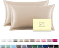 Silk Pillow Cases 2 Pack, Soft Breathable and Sliky Standard Size Pillow Cases by Suatien