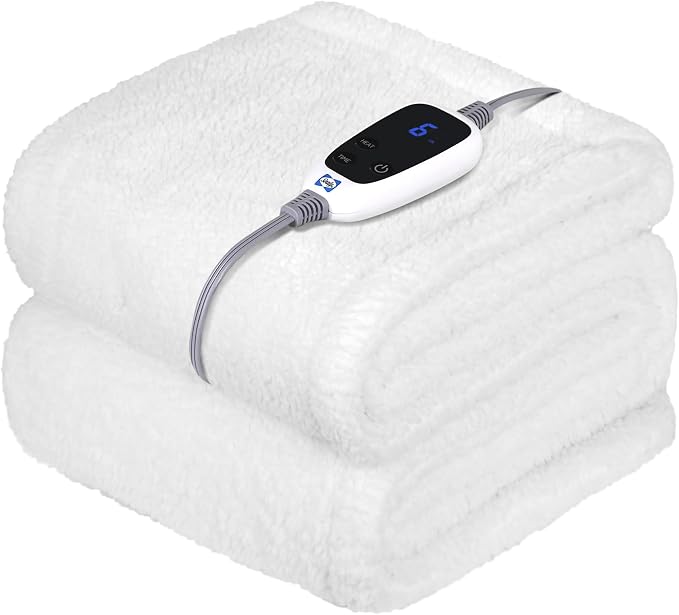 Sealy Electric Blanket Heated Throw 50"x60" Soft Double Sherpa Super Cozy by Sealy