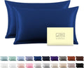 Silk Pillow Cases 2 Pack Soft Breathable and Sliky King Size Pillow Cases Set by Suatien