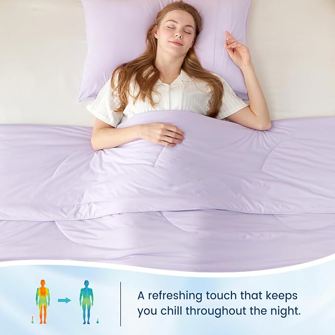 Cozy Bliss Cooling Comforter Twin Size, Reversible Lightweight Cooling Blankets - Image 5