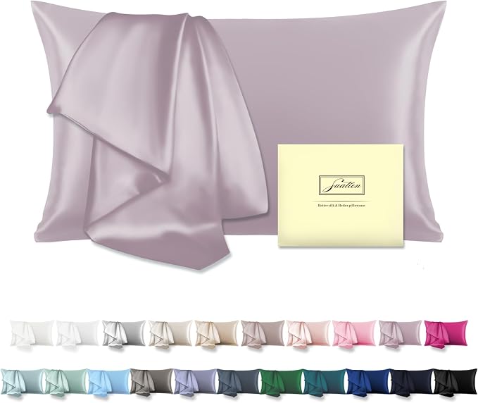 Mulberry Silk Pillowcase for Hair and Skin Standard Size 20"X 26" Pillow Case by Suatien