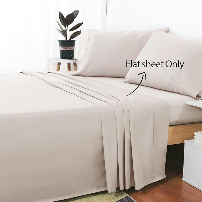 2-Pack Cotton Cal King Flat Sheet Only, 600 Thread Count 100% Egyptian Cotton - Image 2