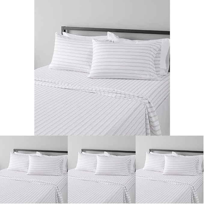 Amazon Basics Lightweight Breathable Brushed Microfiber 4-Piece Bed Sheet Set by AmazonBasics