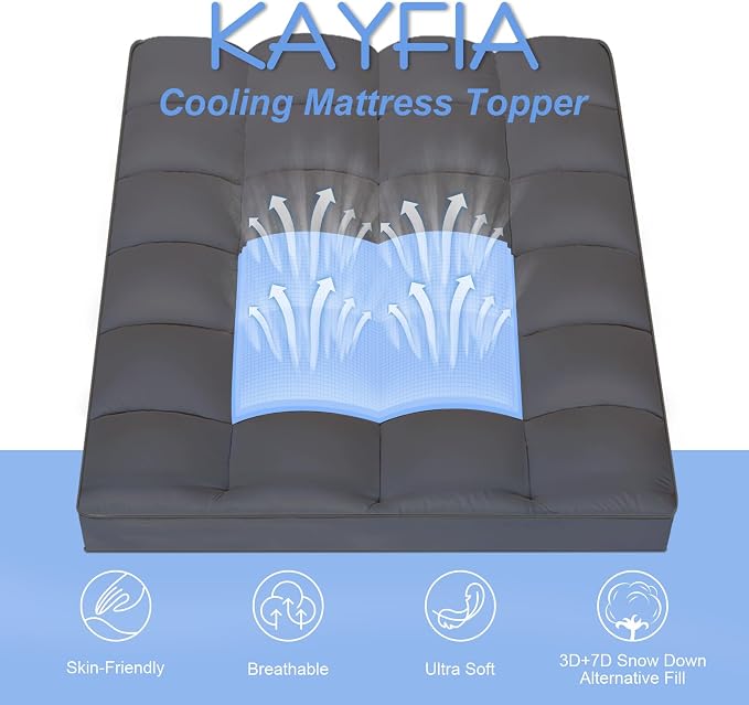 KAYFIA Full Mattress Topper, Extra Thick Mattress Pad Cover - Image 8