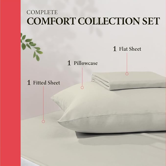 100% Egyptian Cotton Twin Bed Sheets Set - Image 3
