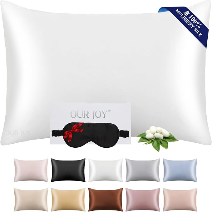 100% Mulberry Silk Pillowcase 22 Momme by OURJOY