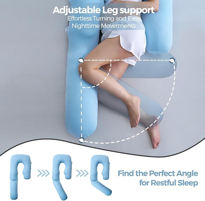 Momcozy Pregnancy Pillow with Cooling Cover, Dreamlign U Pro Maternity Pillow - Image 4