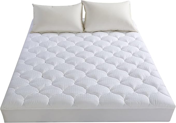 LEISURE TOWN Cotton King Mattress Pad Fitted Quilted Mattress Cover Pillow Top - Image 8