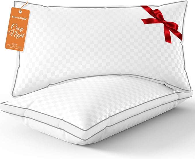 SweetNight Bed Pillows King Size Set of 2, Fluffy Luxury Hotel Collection by SweetNight