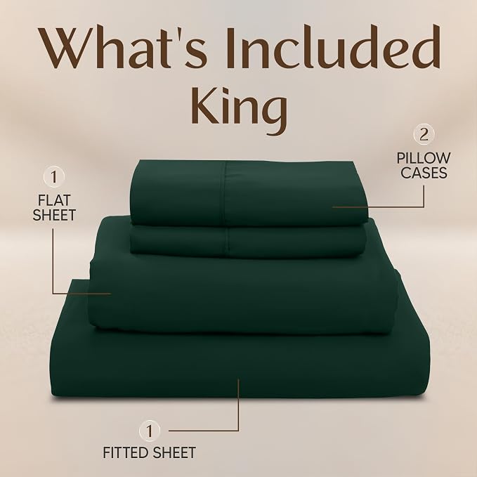 Utopia Bedding King Size Sheet Set – 4 Piece Bed Sheets, Soft and Breathable - Image 3